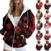 Women's Fashion Casual Halloween Printed Sweatshirt Long Sleeve With Pocket Cardigan Jacket Zipper Hoodie Coat