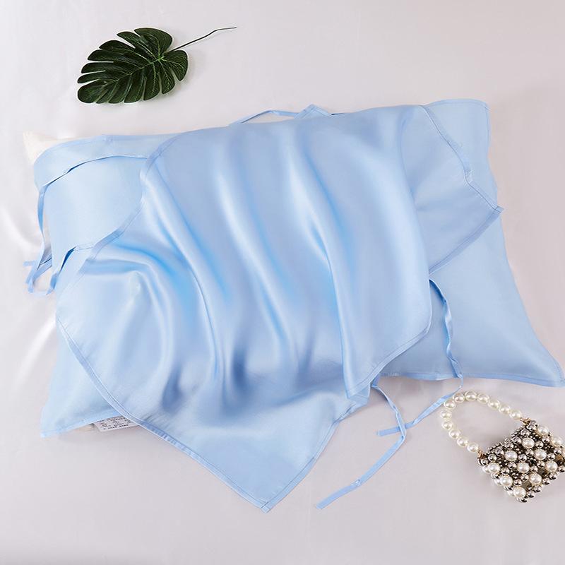 6A Grade 100% Mulberry Silk Tie Silk Pillowcase 50x74cm Single Pair Pillowcase Portable for Travel