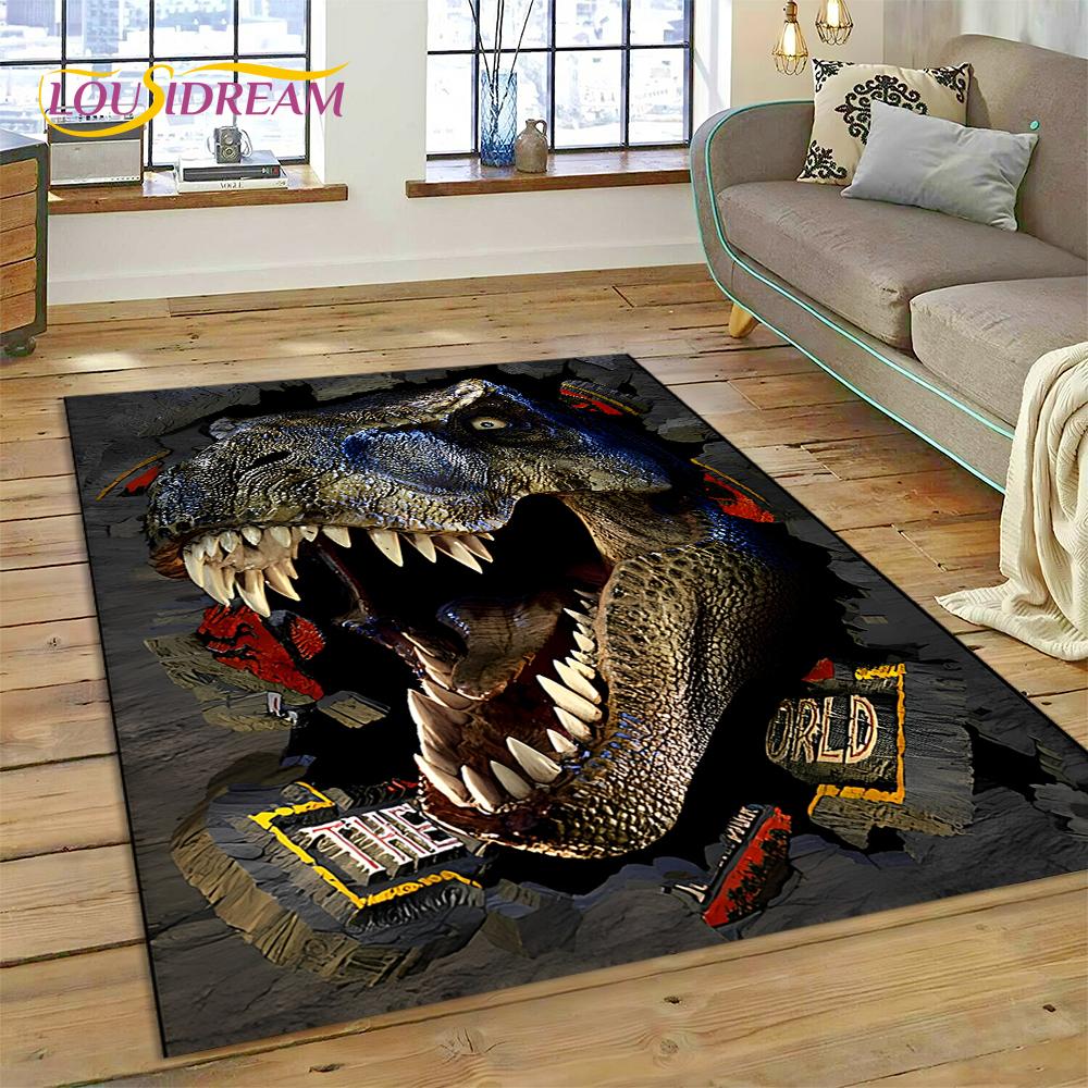 3D Мультяшный Коврик-Ковер Парк Юрского Периода с Динозавром для Гостиной Спальни, Нескользящий Напольный Коврик-Декор для Дивана, Придверный Коврик