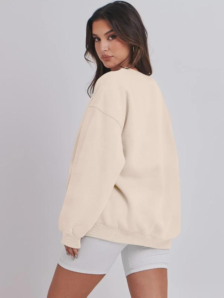 Autumn Winter Women Loose Solid Color Top Fashion Velvet Sweatshirt