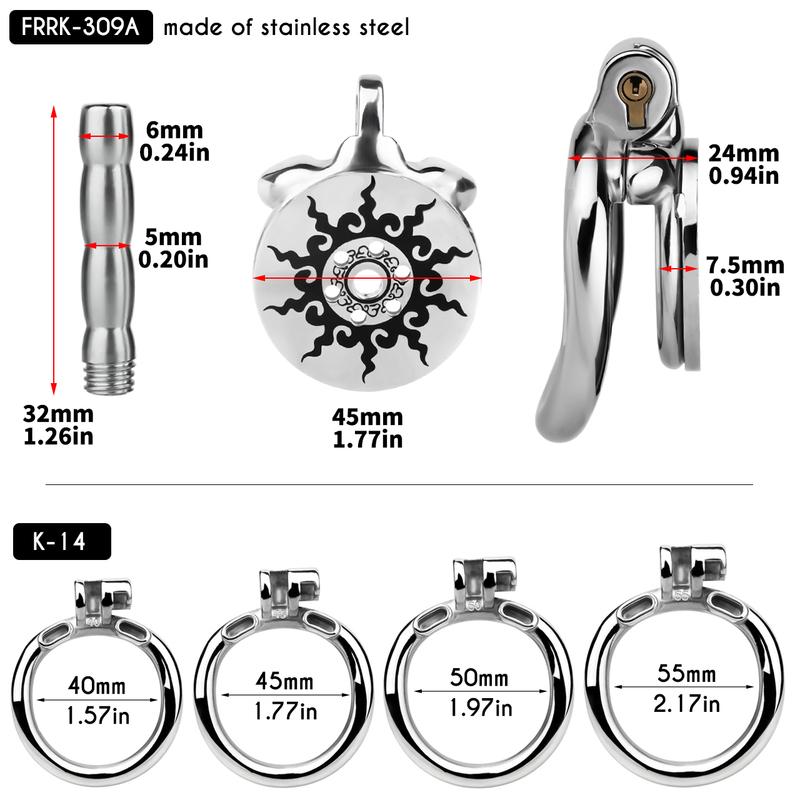 Printing Pattern Male Flat Chastity Cage Device With Urethral Tube Strapon Belt Lock Cock BDSM Bondage Sex Toys Adult Men Gay