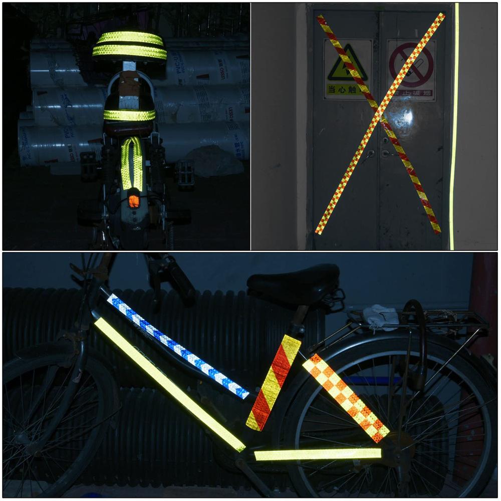 2.5cm*50m Red White Fluorescent Yellow Reflective Tapes High Visibility Waterproof Reflectors Stickers Strips For Motorcycle Car