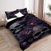 Purple Rose Skull 3D Print Duvet Cover Halloween Theme Bedding Set Soft Comfortable For Teens Adults Quilt Cover Pillowcase