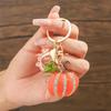 Halloween Pumpkin Keychain with Diamond Drip Design - Holiday Party Accessory, Lobster Clasp, Women's Bag Charm