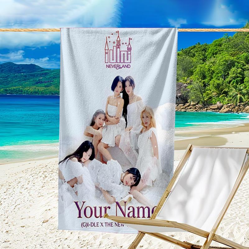 Custom Name Beach Towel Kpop idle Group Dynasty Beach Towel, Soft Microfiber, Gift for Her/Him, Birthday, for Pool, Beach, Travel, Fan gifts
