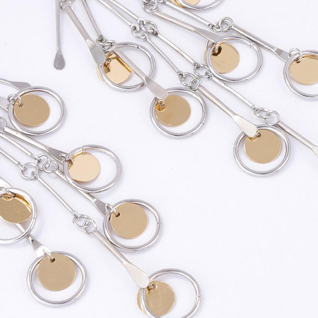 Европейский и американский тренд на легкую роскошь, сочетание цветов, металл, дизайнерское чувство, дисковый кулон, серьги с бахромой, длинные серьги с бахромой