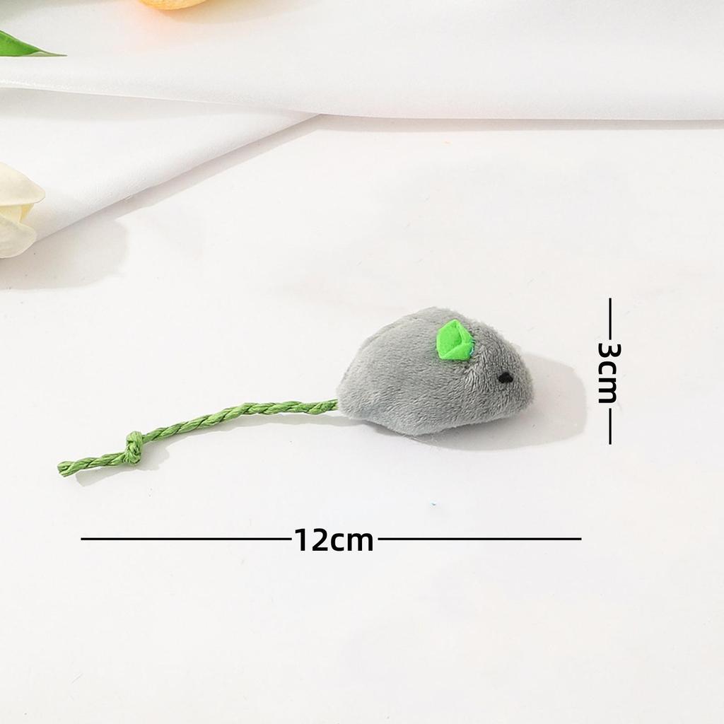 Набор игрушек для кошек: Плюшевая мышь с перьями, молярная и устойчивая к укусам