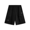 Sports Lifestyle Series Solid Color Mid-Rise Comfortable Breathable Straight Leg Casual Shorts Men Shorts Black AKSV307-4