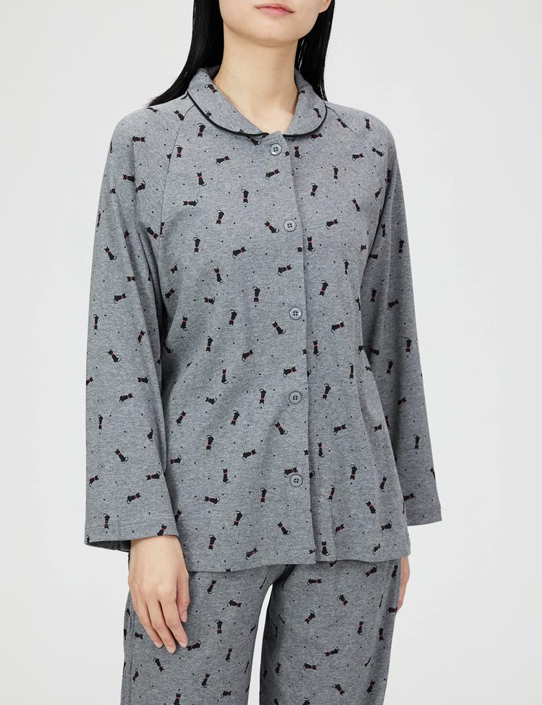 Pajama Care Cat Hospital Hospital Japanese Size LL Equivalent [Airin] Set, Women's Pajamas, Pattern, Women's Nightwear, Clothes, Clothes, Charcoal,