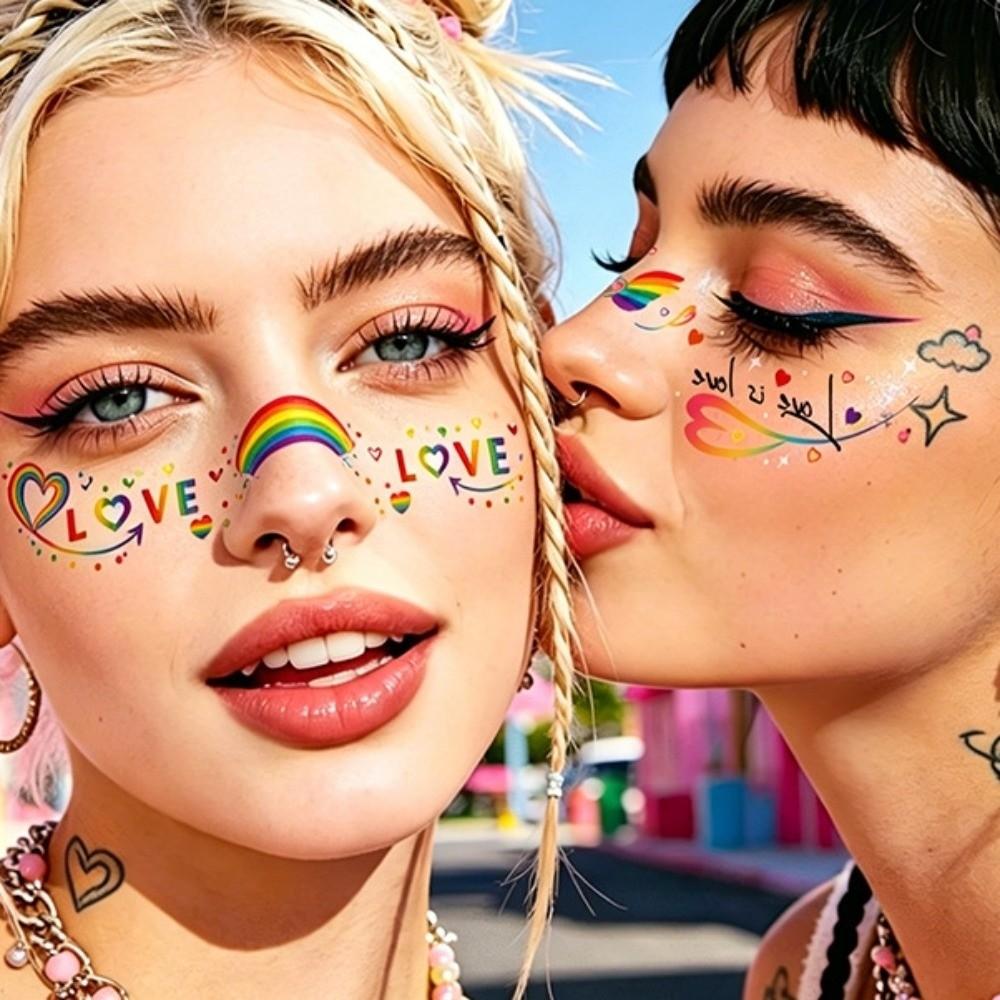Waterproof Rainbow Freckles Face Tattoo Facial Art Makeup Stickers  Pride Month