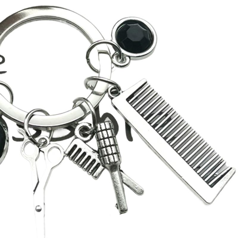 1шт брелок расческа с кисточкой парикмахерский инструмент ножницы брелок мини парикмахерский фен прическа подарок