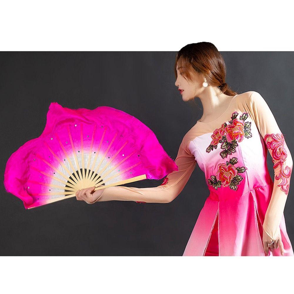 Горячая Распродажа Длинные Имитационные Шелковые Веера для Танца Танца Живота Длинные Шелковые Веера Для Танца Живота Веера Из Искусственного Шелка