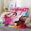 1Pc Rainbow Ruby Print Flannel Blanket, High quality Comfortable for All Seasons, Home Decor, Warmth and Comfort, Perfect for Christmas Gifts