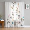 Birds On Branches Sheer Curtains For Living Room Kids Bedroom Tulle Curtains Kitchen Window Treatment Drapes