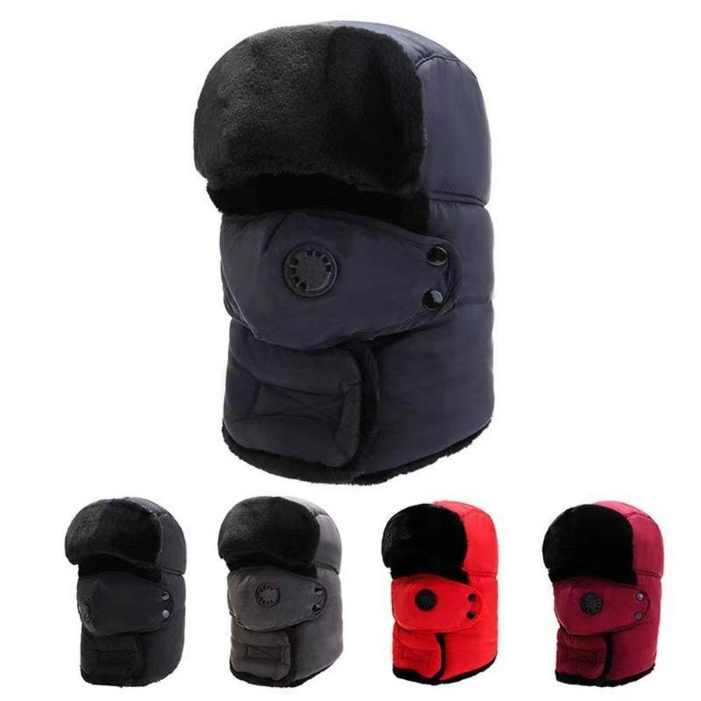 Thick Bomber Hat Warm Winter Hat Outdoors Beanie Russian Caps for Men Women