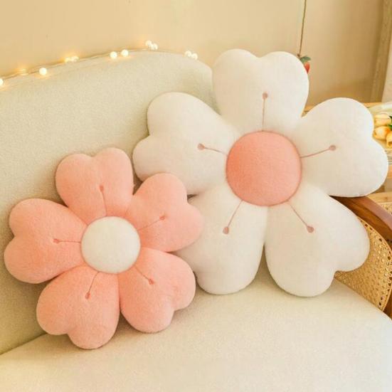 Throw Pillow Wear Resistant Washable Non-Fading Aesthetic Flower Shaped Floor Pillow Decorative Cushion Sofa Couch Decor