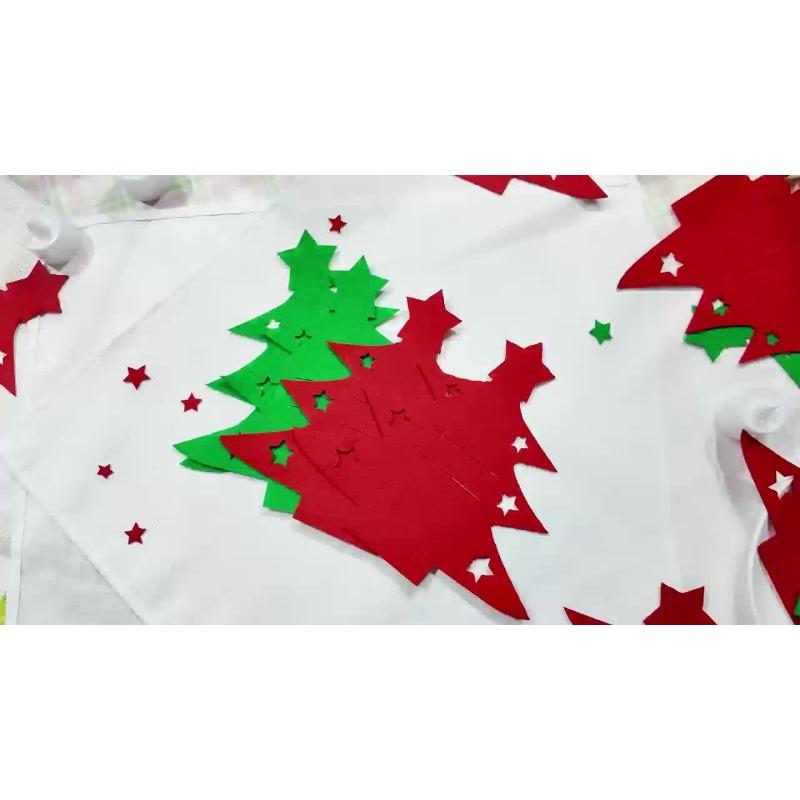 Набор из 12 фетровых ножей и вилок для рождественской елки - Классический дизайн в рождественской тематике с кармашками для столовых приборов для рождественских украшений