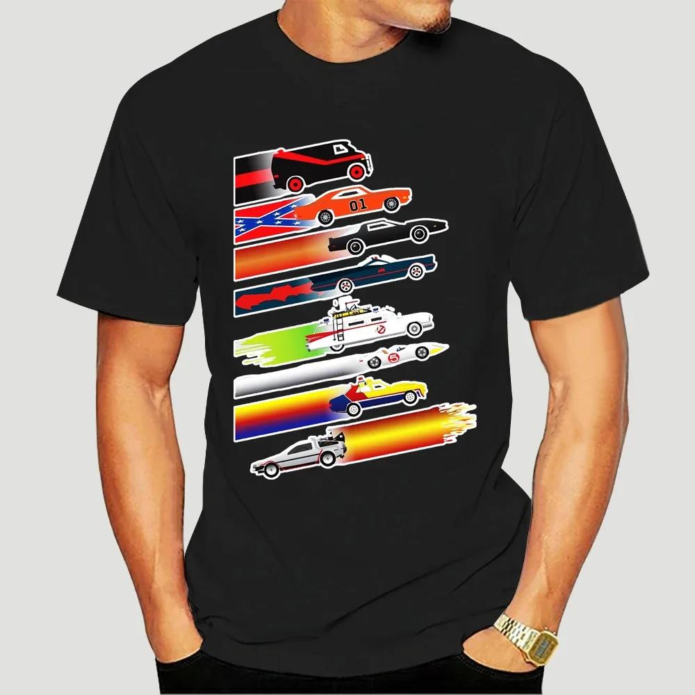 Футболка Cars Культовое ТВ Команда А Генерал Ли Кит Бэтмобиль Охотники за привидениями Назад в будущее 6615X Мультяшная мужская футболка Хипстерская Y2k футболка