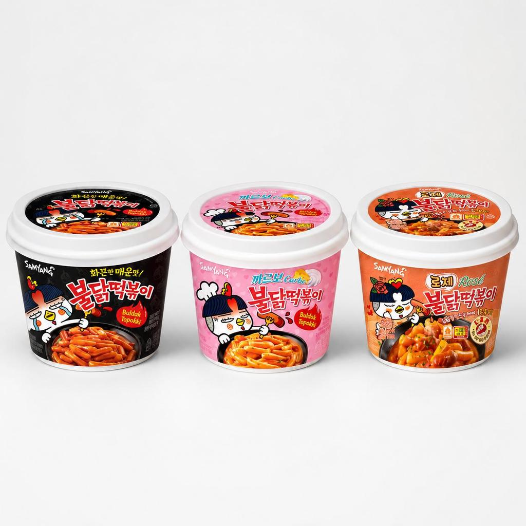 Samyang БУЛДАК Ттокбокки с курицей оригинальное, карбо, розовое, 3 шт.