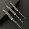 1PCS Semi-manufactures Rosette Damascus Steel Pu 'er Tea Knife Billets DIY Fixed Blade Knife Needles Supplies