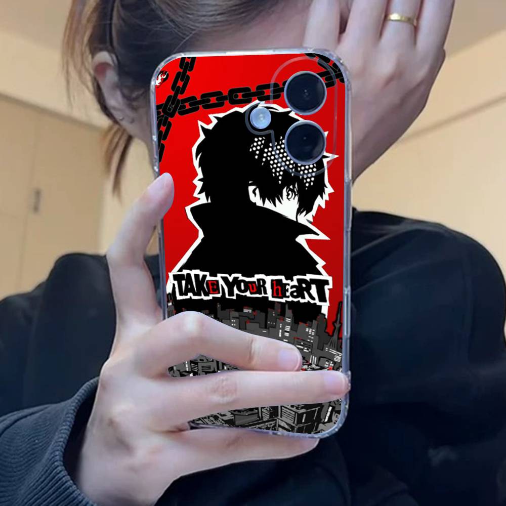 Игровой чехол P-Persona 5 Крутой чехол для телефона для iPhone 17 16 15 14 13 11 12 Pro Max Mini Plus Ударопрочный Прозрачный Мягкий ТПУ