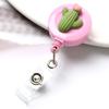 Practical Flower Fruit Doctor Nurse Clip Retractable Keychain ID Card Badge Holder Badge Reel Clip