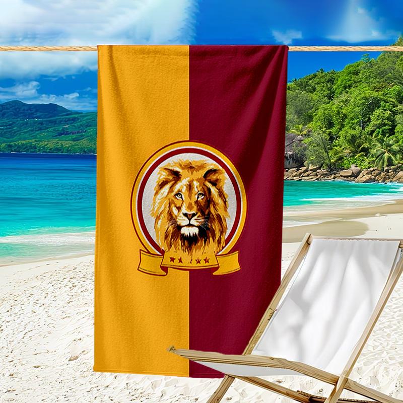1 шт. Футбольная команда (2) Пляжное полотенце, Оборудование для пляжа и бассейна на побережье, Модный рисунок, Прямоугольное, Незаменимое в путешествии