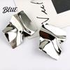 Comfortable Stud Earrings 1 Pair Geometric Irregular Design Metal Shape