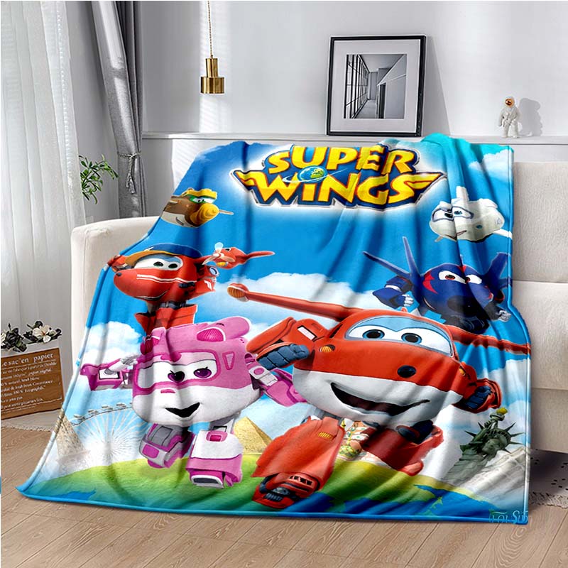 Мультяшная Аниме Super Wings Плед для кровати Пикника Ребенка Супер Мягкий Милый Kawaii Высокое Качество Фланелевый Плед Подарок на День Рождения