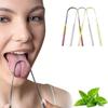 4 Colors Stainless Steel Tongue Scraper U-Shaped Metal Fresh Breath Cleaning Coated Tongue Toothbrush Oral Hygiene Care Tools