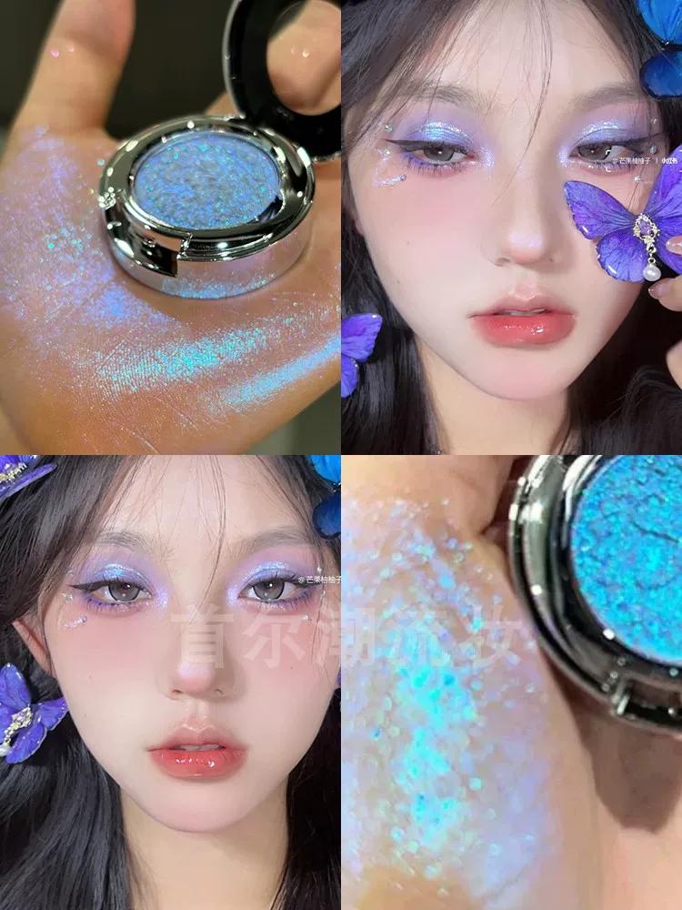 Super Popular on Instagram: Orange Sea! Xun Fit Gradient Eyeshadow in Orange-Pink Summer Tea Chameleon with Large Glitter Flakes