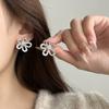 Серьги из серебра S925 с микро-бриллиантами, полые, в виде пятилепесткового цветка. Европейские и американские растения, цветочные серьги. Милые и очаровательные серьги.