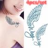 4 PCS Tattoo Stickers Fashion Wings Temporary Tattoos Red Flash Tattoo