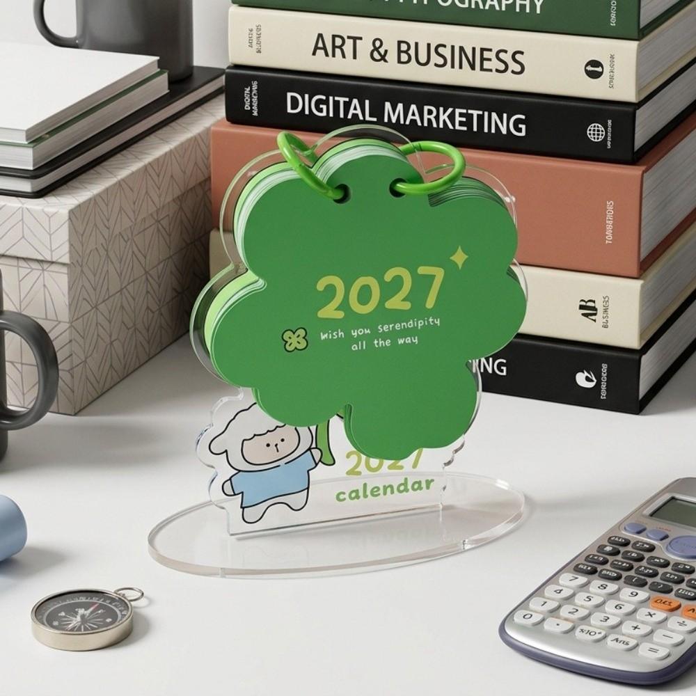Card Paper 2027 Desk Calendar Puppy Shape Standing Table Calendar 2027 Table Calendar  Table Decor