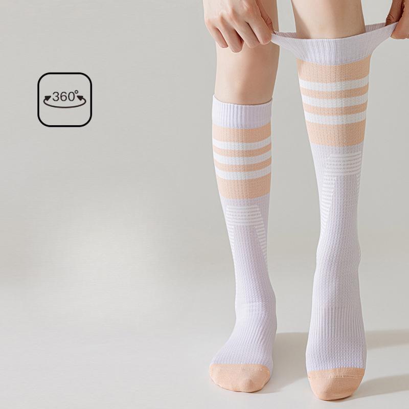 Спортивные гольфы до икры, Светоотражающие носки для велоспорта ночью, Женские длинные чулки, Носки для бега и фитнеса, Антибактериальные и дезодорирующие компрессионные носки