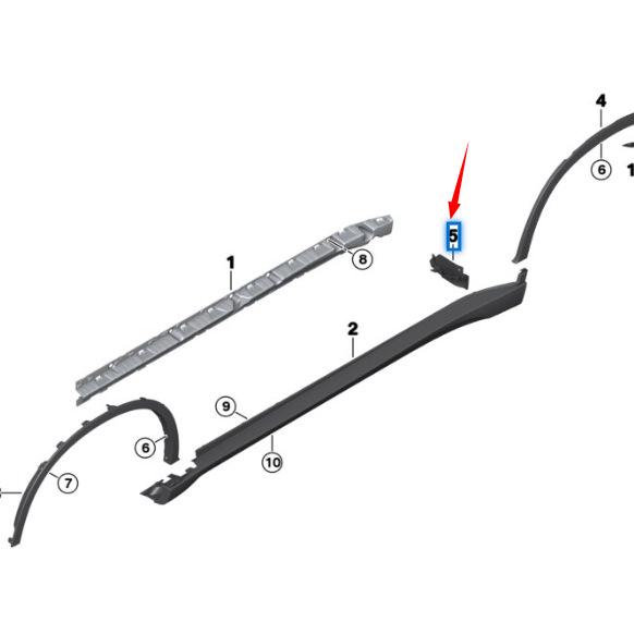 Lower Skirt Bracket for BMW X6 F16/F86M (51757343615, 51757343616)