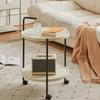 1 Movable Round Storage Table, Stable Bearing, Smooth Silent Wheel, Smooth Push And Pull, Can Be Used For Vase, Books, Aroma, De
