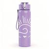 1PC Sun Eye Mystical Line Pattern 750ml Color Plastic Sports Water Bottle Leakproof Flip Straw Lid Suitable for Sports Office Home Use