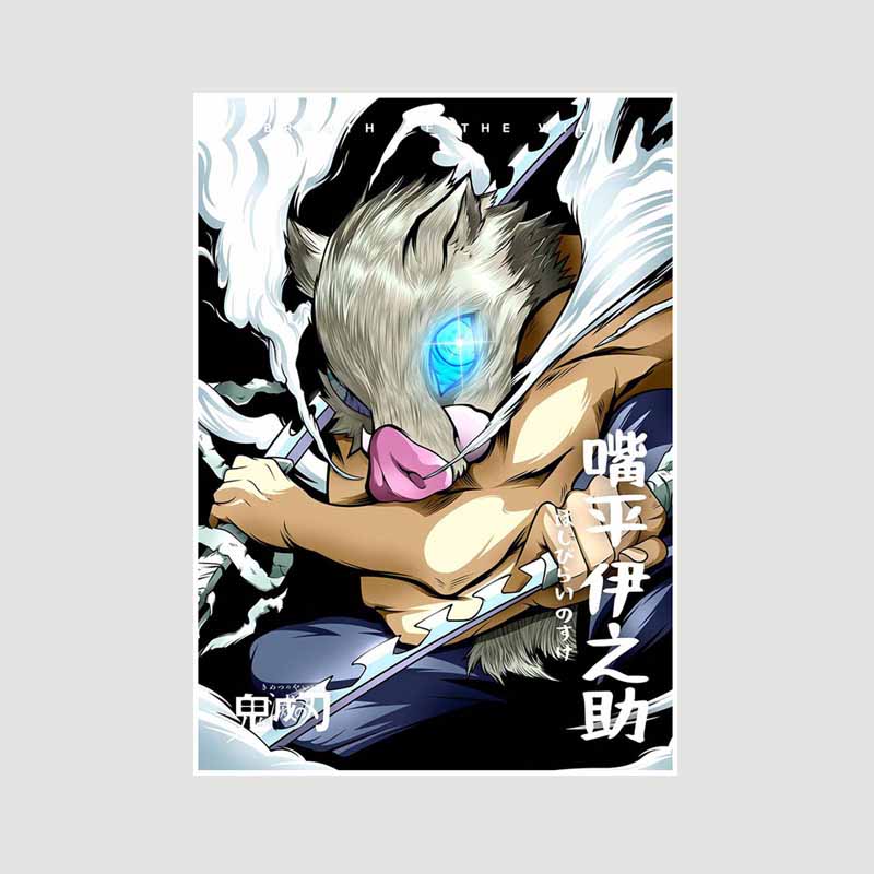 Японский комикс фильм «Убийца демонов» поезд «Муген» аниме-постеры Kimetsu No Yaiba Белый бумажный постер Художественная роспись настенное украшение Фреска Домашний декор