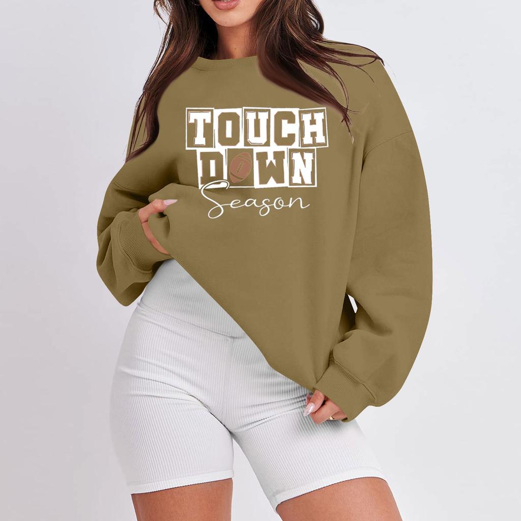 Женская повседневная мода с длинным рукавом и принтом, с круглым вырезом, свободная толстовка