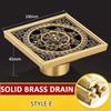 Square Antique Brass Floor Drain Bathroom Shower Insert Stopper Grates Waste Kitchen Floor Drain