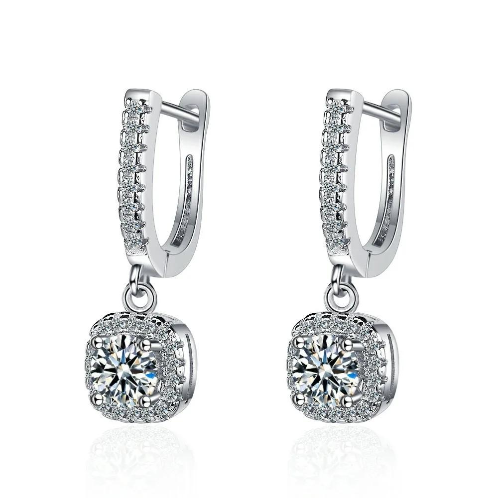 Wedding Sterling Eternity Earrings for Women, Sparkling Cubic Zirconia Elegant, Women's Accessories, Classic Jewelry