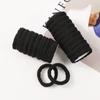 10Pcs Elastic Hair Rope Hair Ties Ponytail Holder Solid Color Rubber Bands  Women