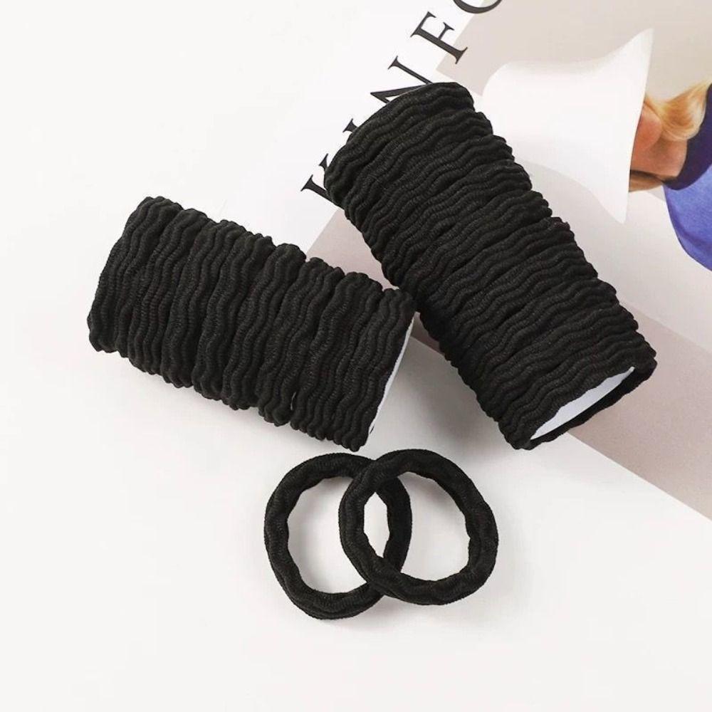 10Pcs Elastic Hair Rope Hair Ties Ponytail Holder Solid Color Rubber Bands Women