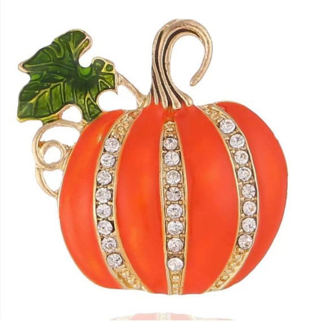 Halloween Rhinestone Pumpkin Brooch European- Decorative Drip-Effect Cardigan Pin Button-Fastening Jacket Knitwear Accessory Boutonnière