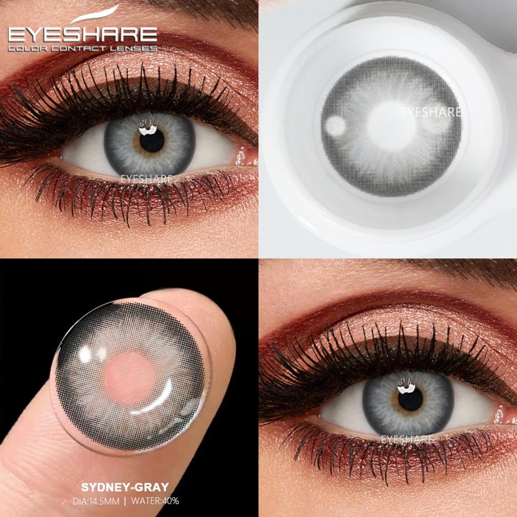 Eyeshare 2 шт = 1 пара цветных контактных линз для глаз, голубые цветные линзы, красные линзы, натуральные линзы на год 14,2 мм