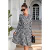 Women's Summer Printed Long Sleeve Large Swing Casual Dresses