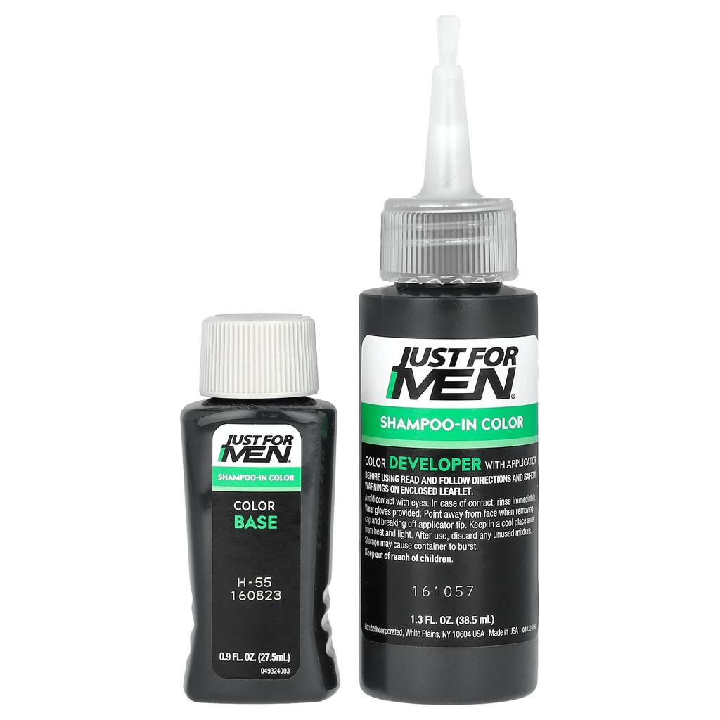 Shampoo In Color, Real Black H-55, 1-time Application Hair Dye Kit