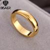 Bisaer Simple Titanium Steel Ring Fashionable Mirror-like Metallic Luster Rings