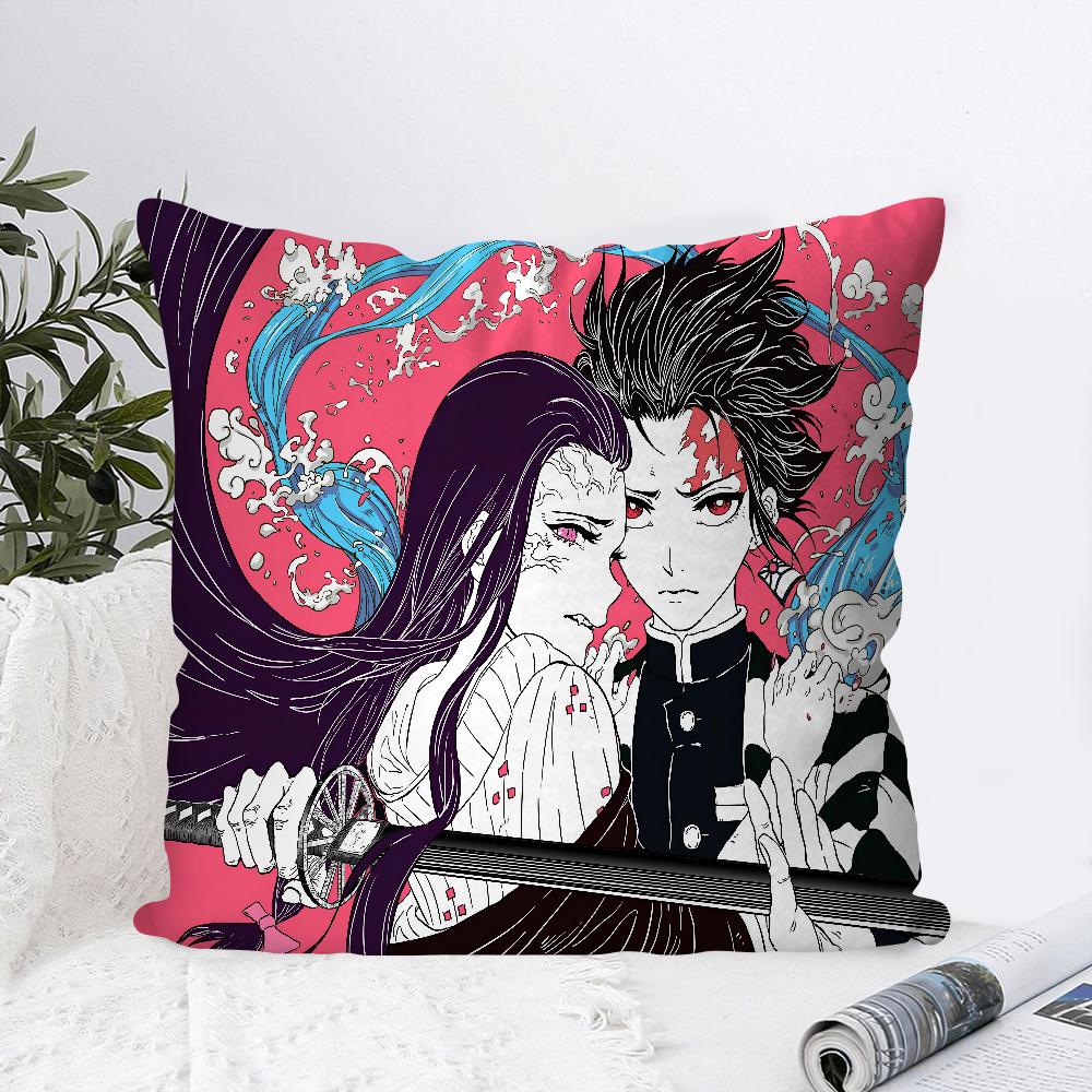 Аниме Клинок, рассекающий демонов Kimetsu Наволочка Квадратная Подушка Спальня Диван Подушка для отдыха и комфорта Автомобиль Гостиная Домашний Декор